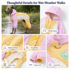 Full-Body Waterproof & Breathable Dog Rain Suit (Built-In Leash Ring)