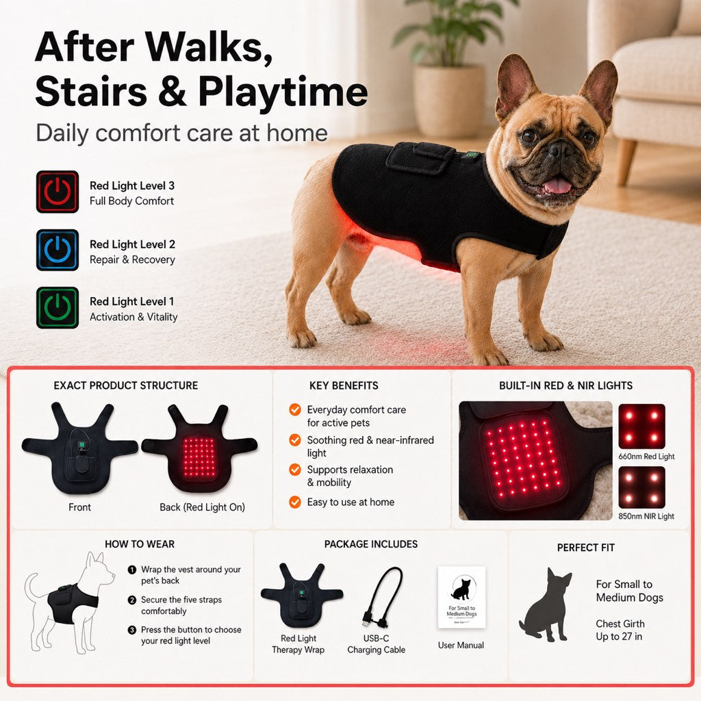 Hands-Free Red & Near-Infrared Vest (For French Bulldogs)
