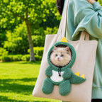 Head-Out Breathable Canvas Pet Carrier Tote (Foldable)