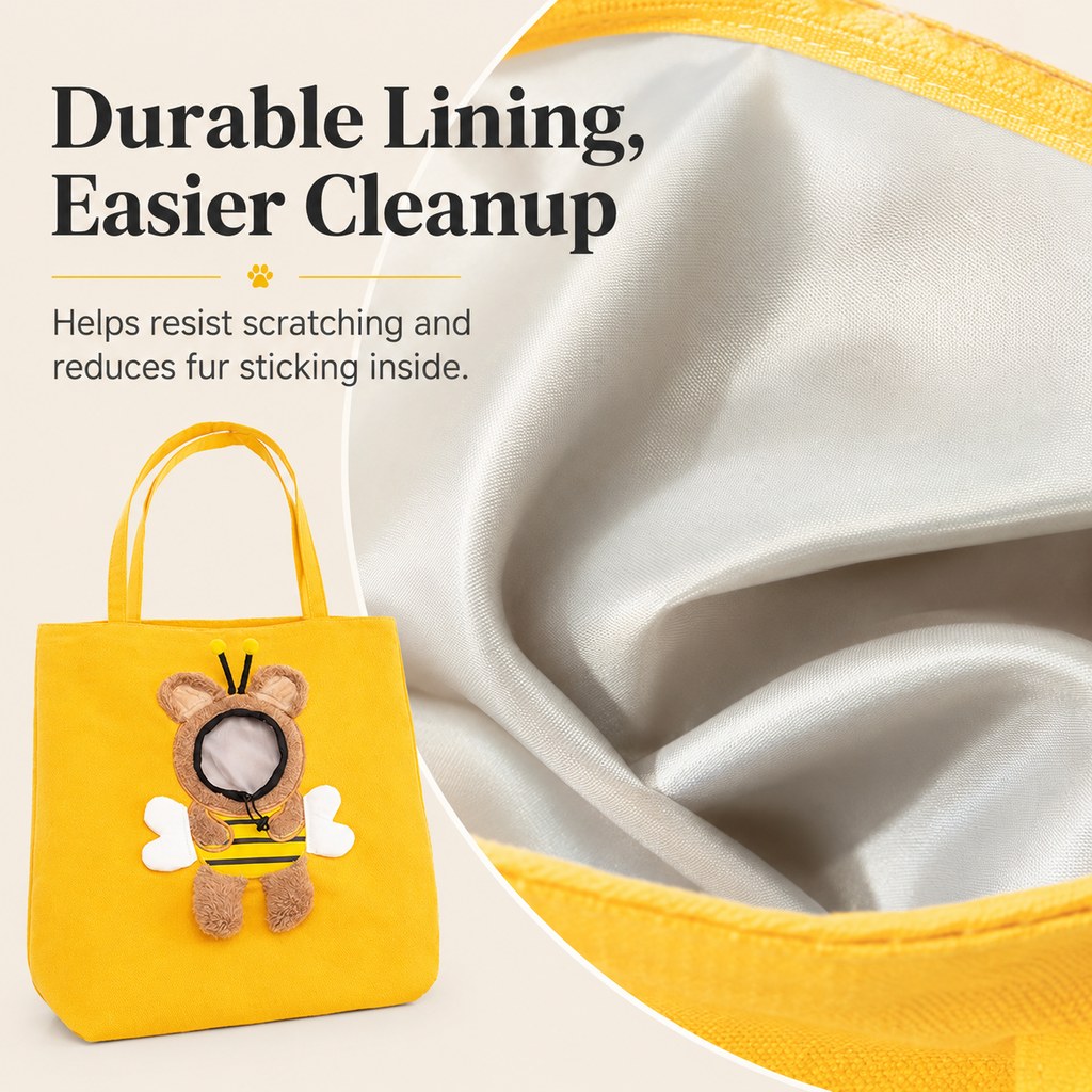 Head-Out Breathable Canvas Pet Carrier Tote (Foldable)