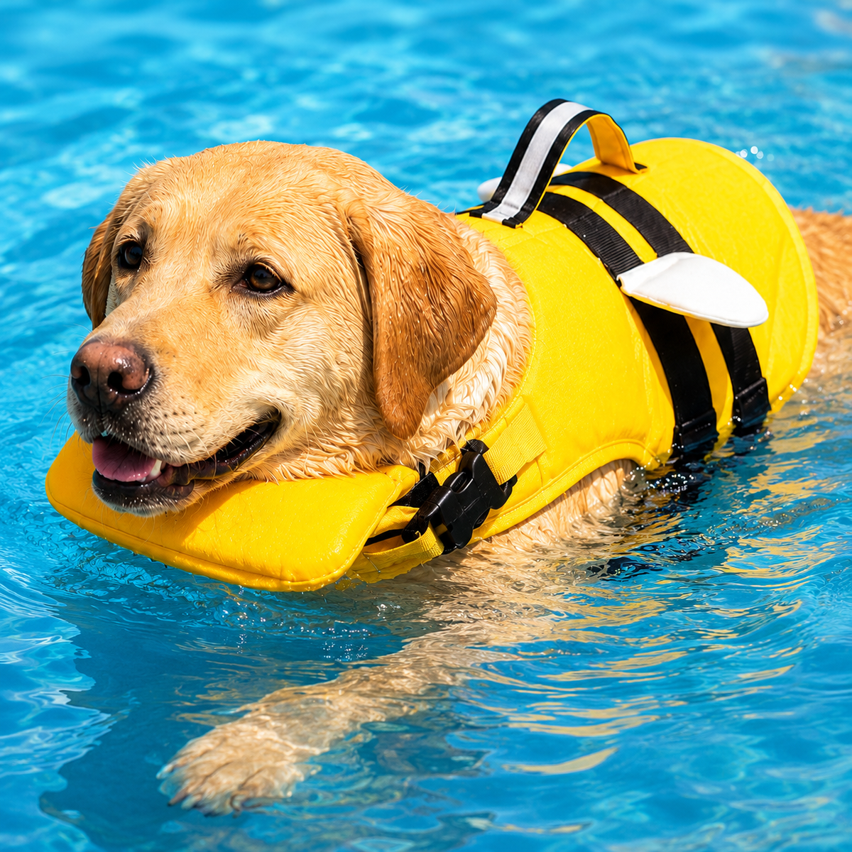 High-Visibility Chin Float & Rescue Handle Dog Life Jacket