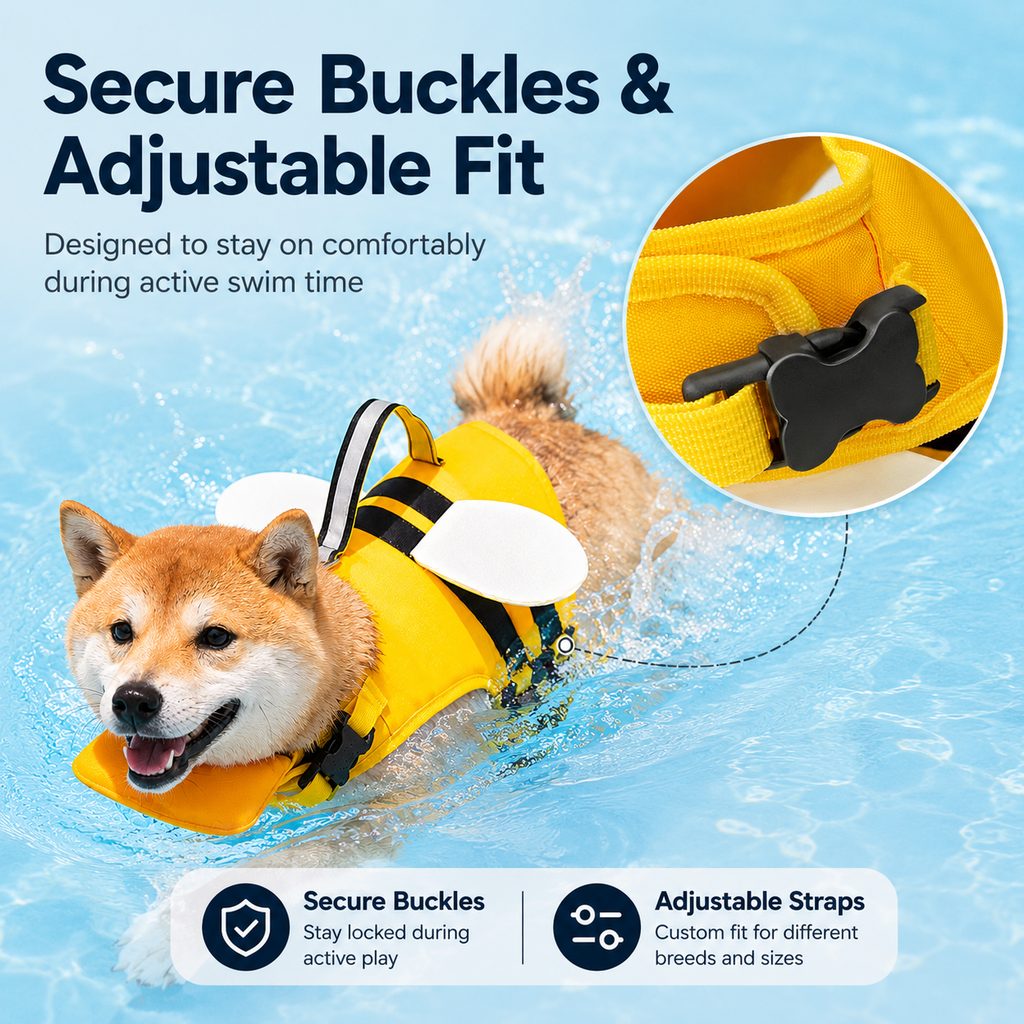High-Visibility Chin Float & Rescue Handle Dog Life Jacket