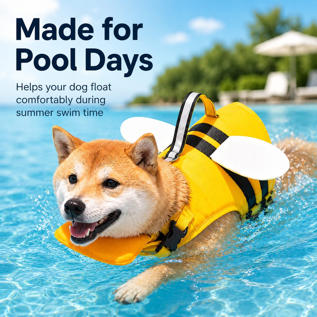 High-Visibility Chin Float & Rescue Handle Dog Life Jacket