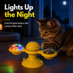Light-Up 360° Spinning Cat Toy (Suction Cup & Catnip Balls)