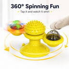 Light-Up 360° Spinning Cat Toy (Suction Cup & Catnip Balls)