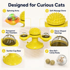 Light-Up 360° Spinning Cat Toy (Suction Cup & Catnip Balls)