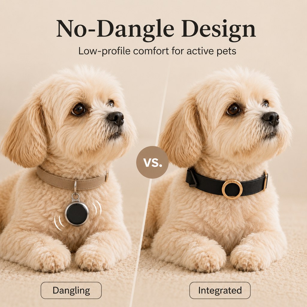 Low-Profile Built-In AirTag Pet Collar