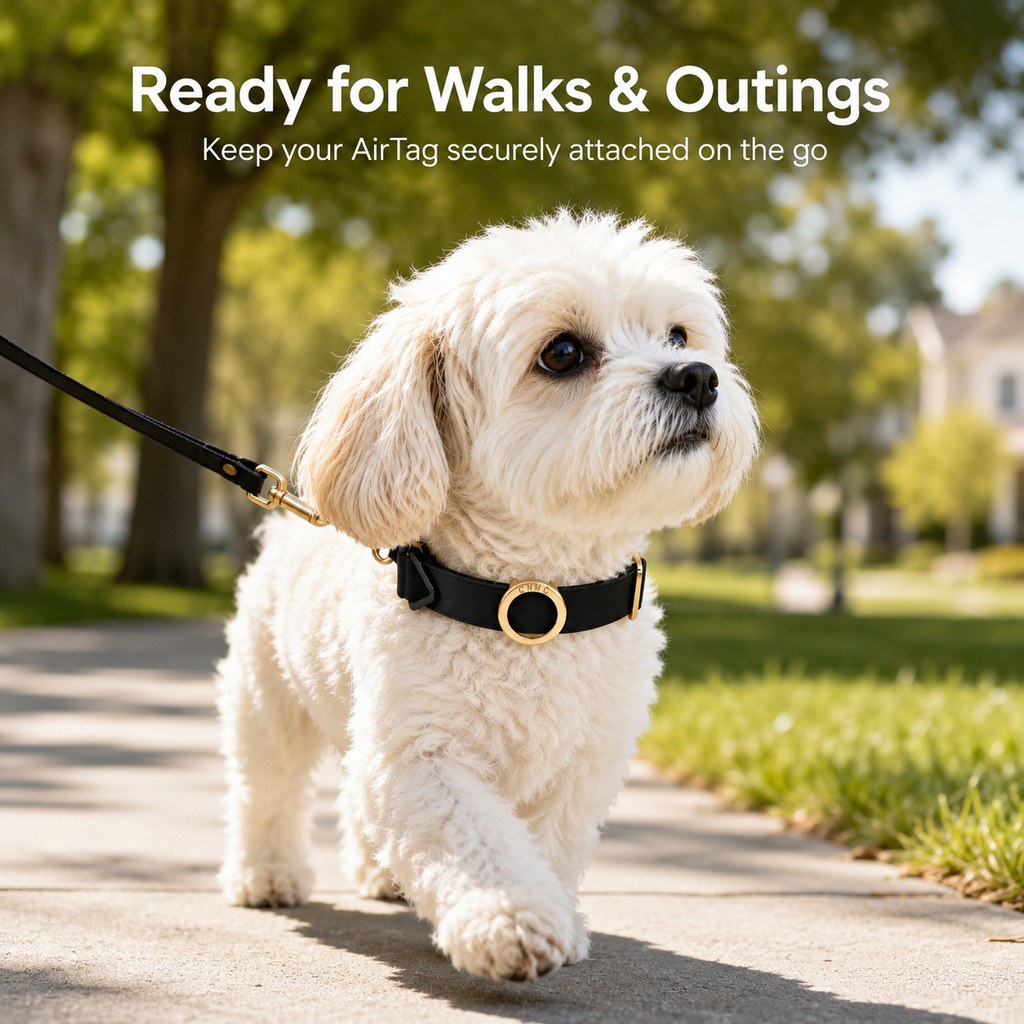 Low-Profile Built-In AirTag Pet Collar