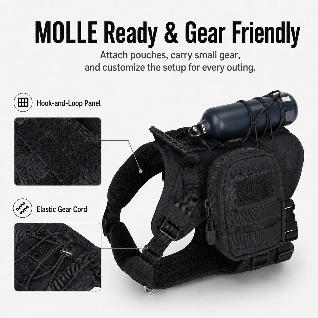 MOLLE-Ready Heavy-Duty Dog Harness (Breathable Mesh)