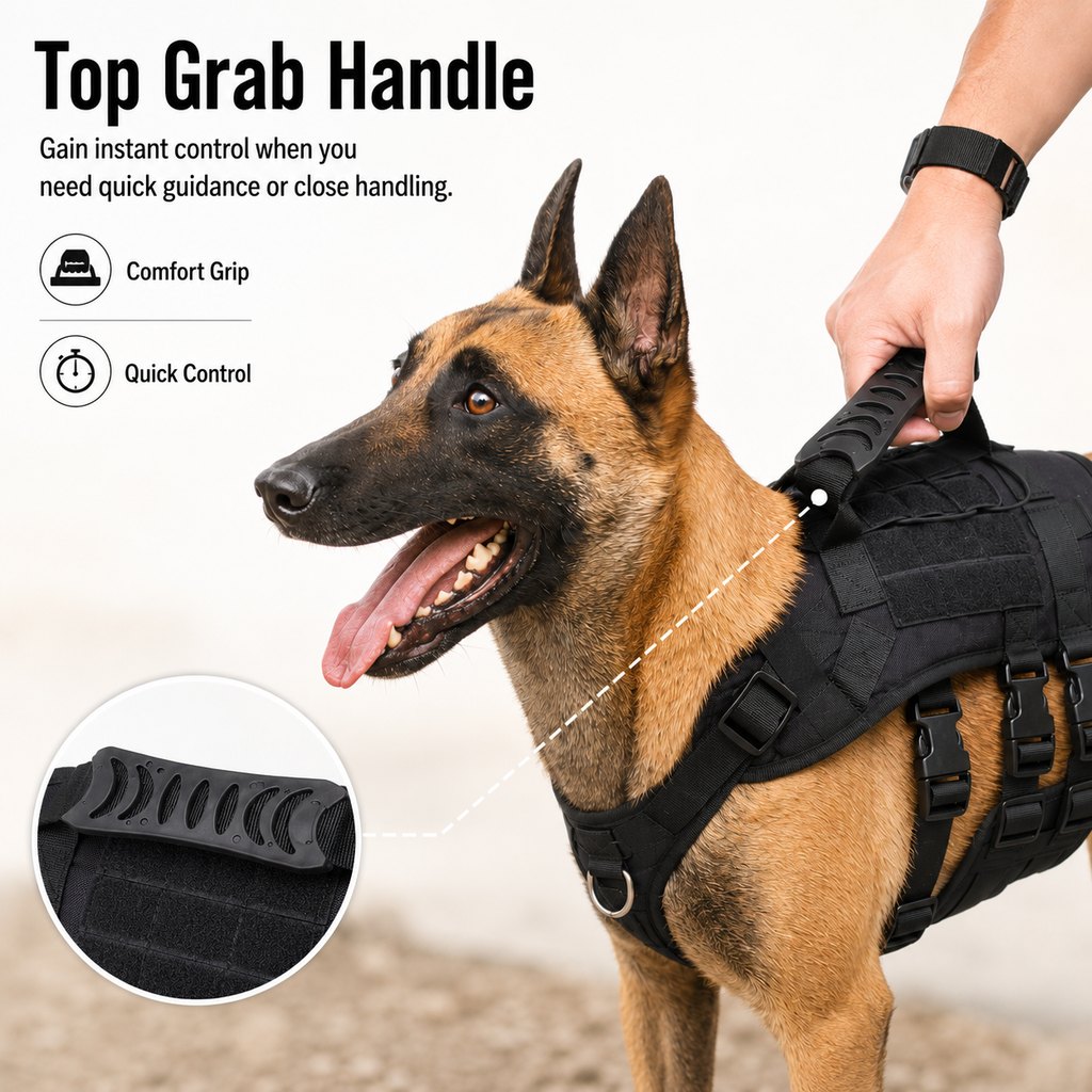 MOLLE-Ready Heavy-Duty Dog Harness (Breathable Mesh)