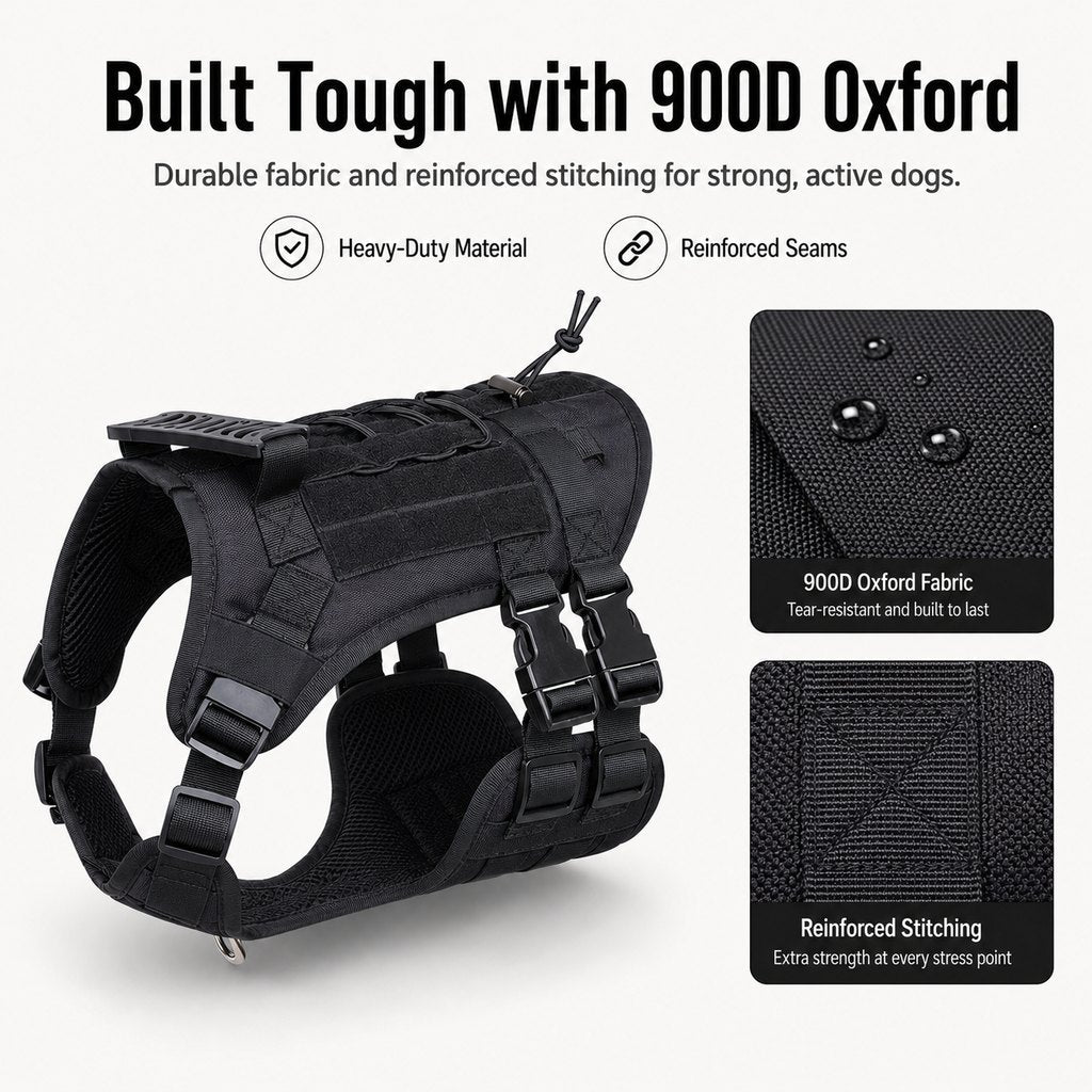 MOLLE-Ready Heavy-Duty Dog Harness (Breathable Mesh)