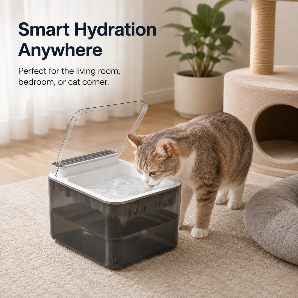 Motion-Sensing Auto-Lid 3L Rechargeable Cat Water Fountain