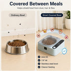 Motion-Sensing Covered Stainless Steel Cat Bowl (For Cats & Small Dogs)