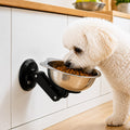 No-Drill Suction Stainless Steel Wall-Mounted Pet Bowl