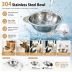 No-Drill Suction Stainless Steel Wall-Mounted Pet Bowl