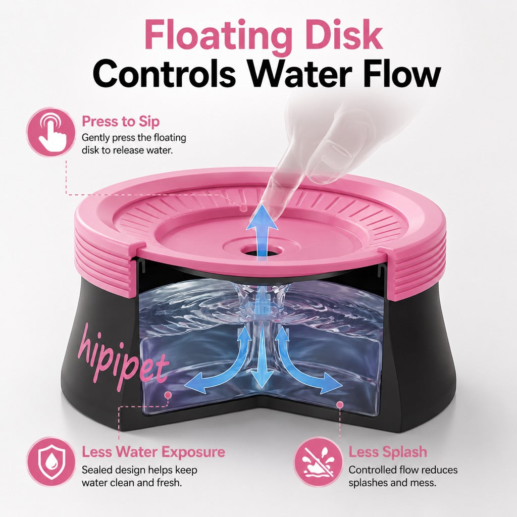 No-Drip Detachable Floating Dog Water Bowl