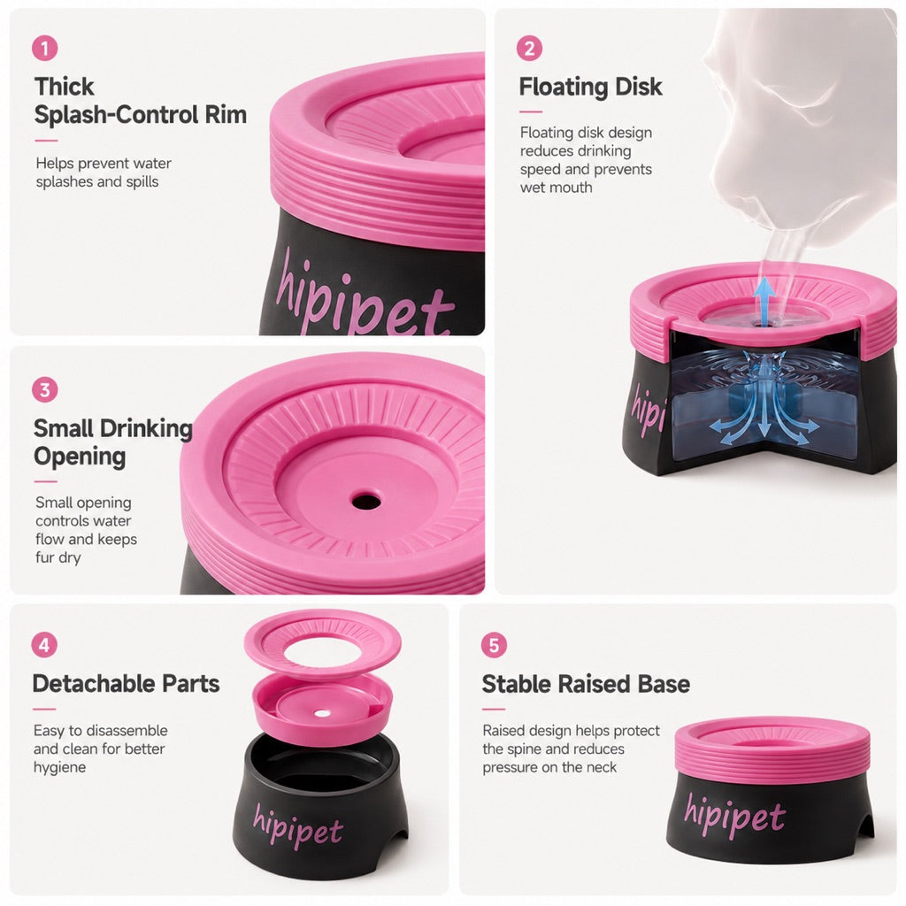 No-Drip Detachable Floating Dog Water Bowl
