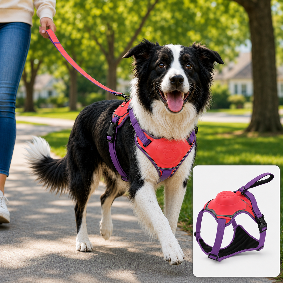 No-Pull Built-In Retractable Leash Dog Harness
