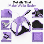 No-Pull Built-In Retractable Leash Dog Harness