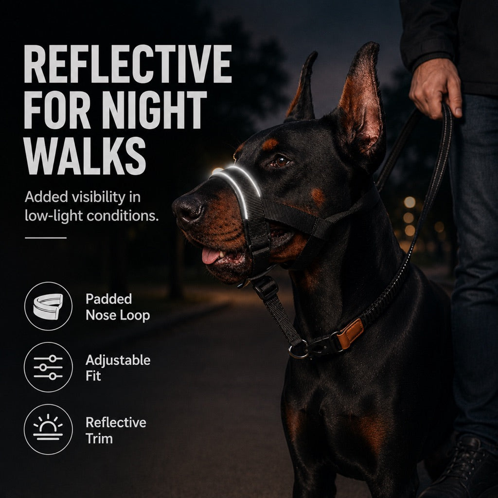 No-Pull Padded Adjustable Dog Head Halter