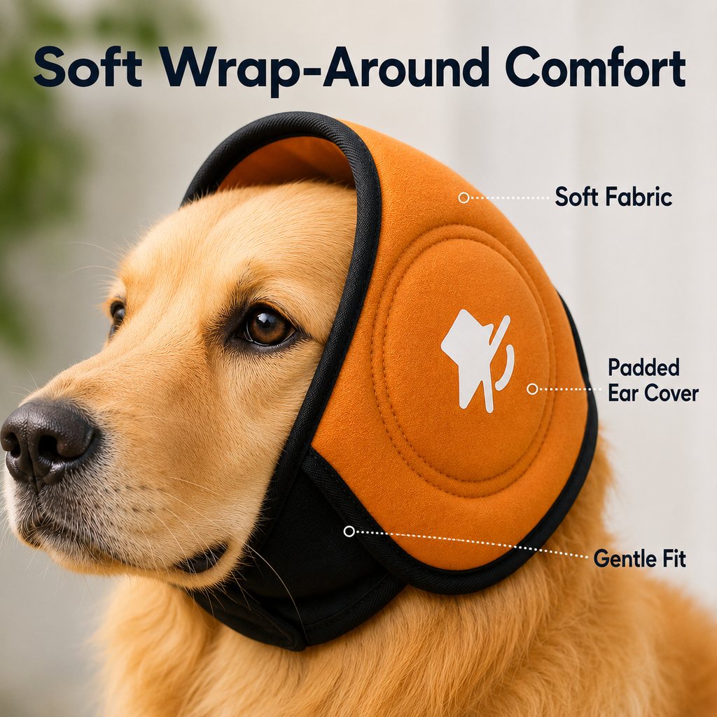 Noise-Reducing Soft Padded Dog Ear Muffs (Adjustable Fit)