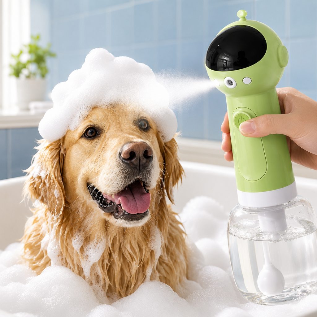 One-Press Dense Foam & Magnetic Rechargeable Dog Shampoo Foamer