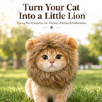 Open-Face Fluffy Faux Fur Lion Mane Headpiece (For Cats & Small Dogs)