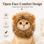 Open-Face Fluffy Faux Fur Lion Mane Headpiece (For Cats & Small Dogs)
