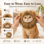 Open-Face Fluffy Faux Fur Lion Mane Headpiece (For Cats & Small Dogs)