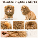 Open-Face Fluffy Faux Fur Lion Mane Headpiece (For Cats & Small Dogs)