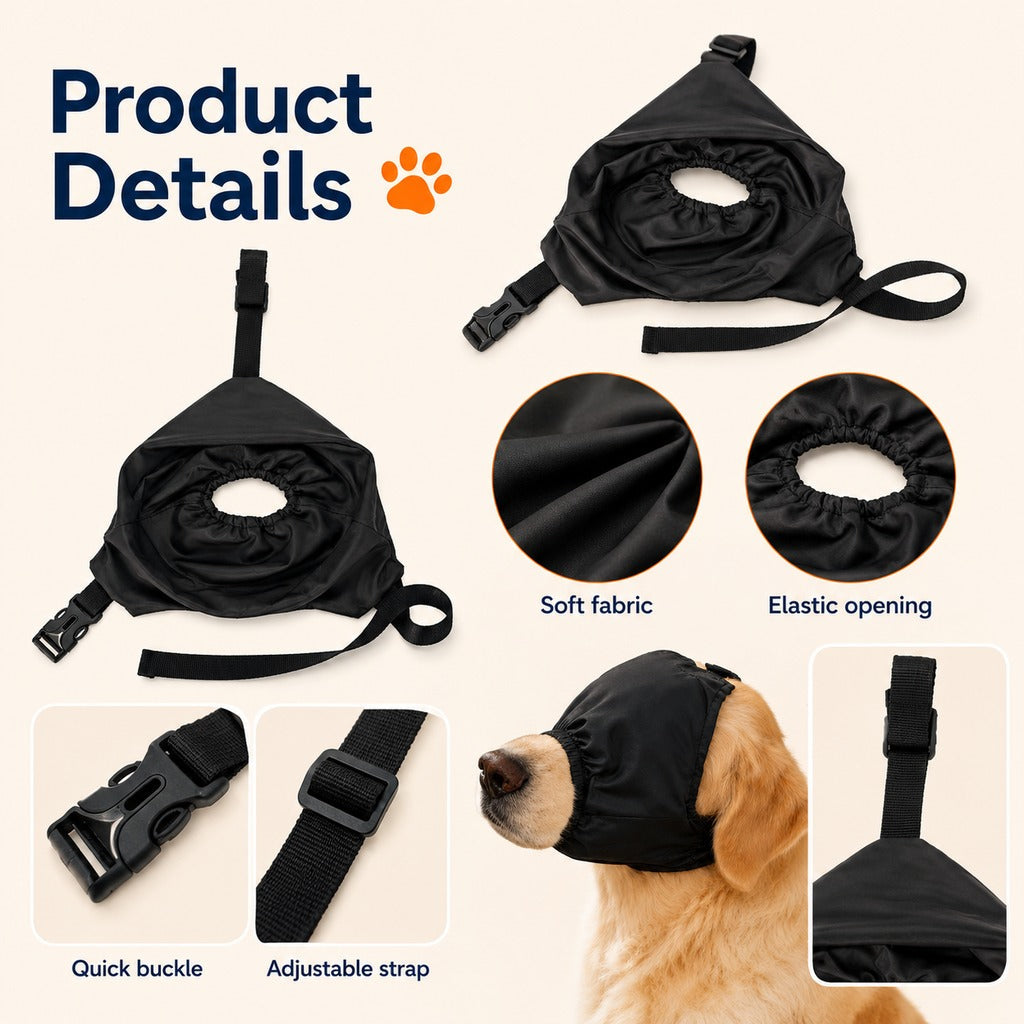 Open-Nose Breathable Dog Calming Mask (Adjustable Quick-Release Strap)