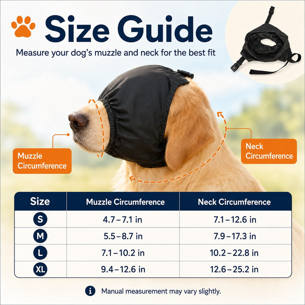 Open-Nose Breathable Dog Calming Mask (Adjustable Quick-Release Strap)