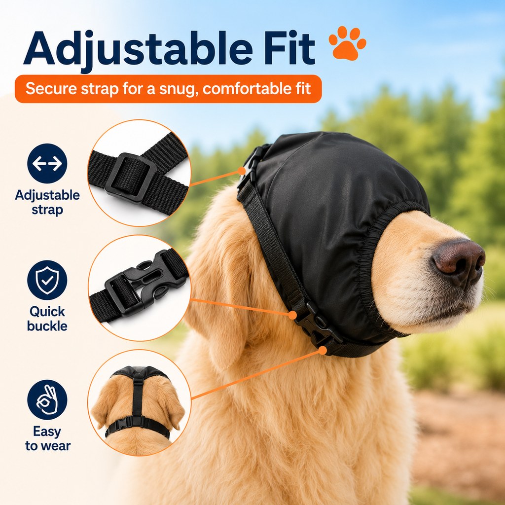 Open-Nose Breathable Dog Calming Mask (Adjustable Quick-Release Strap)