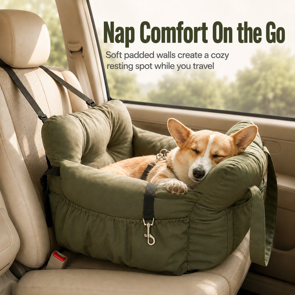 Padded Bolster Non-Slip Pet Car Seat