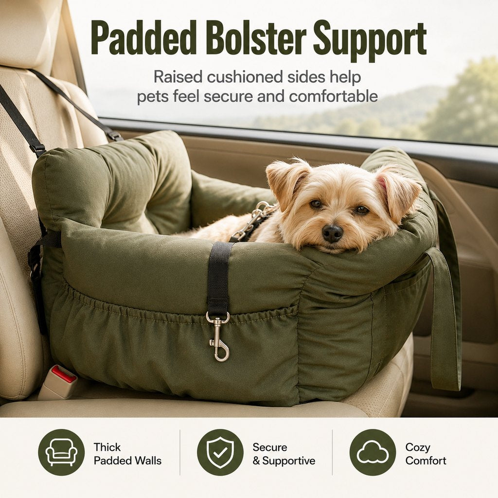 Padded Bolster Non-Slip Pet Car Seat