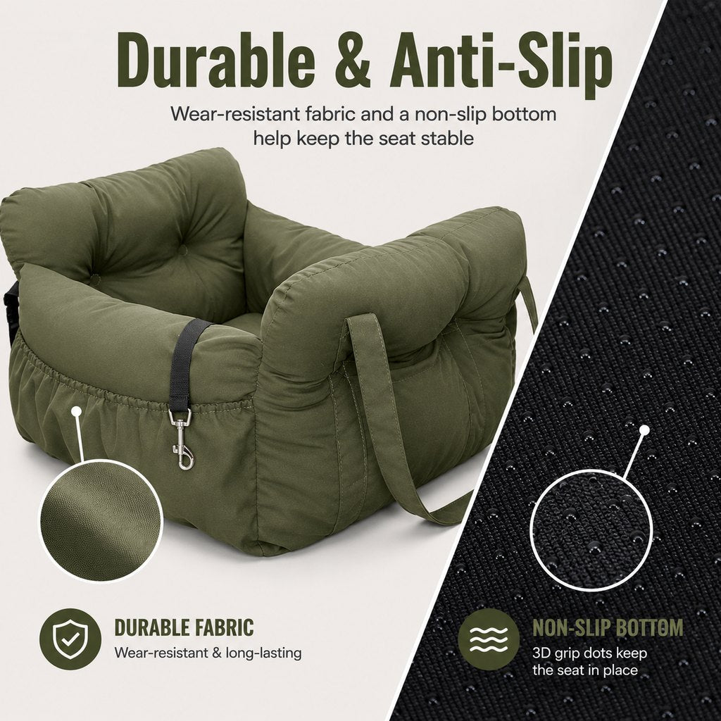 Padded Bolster Non-Slip Pet Car Seat