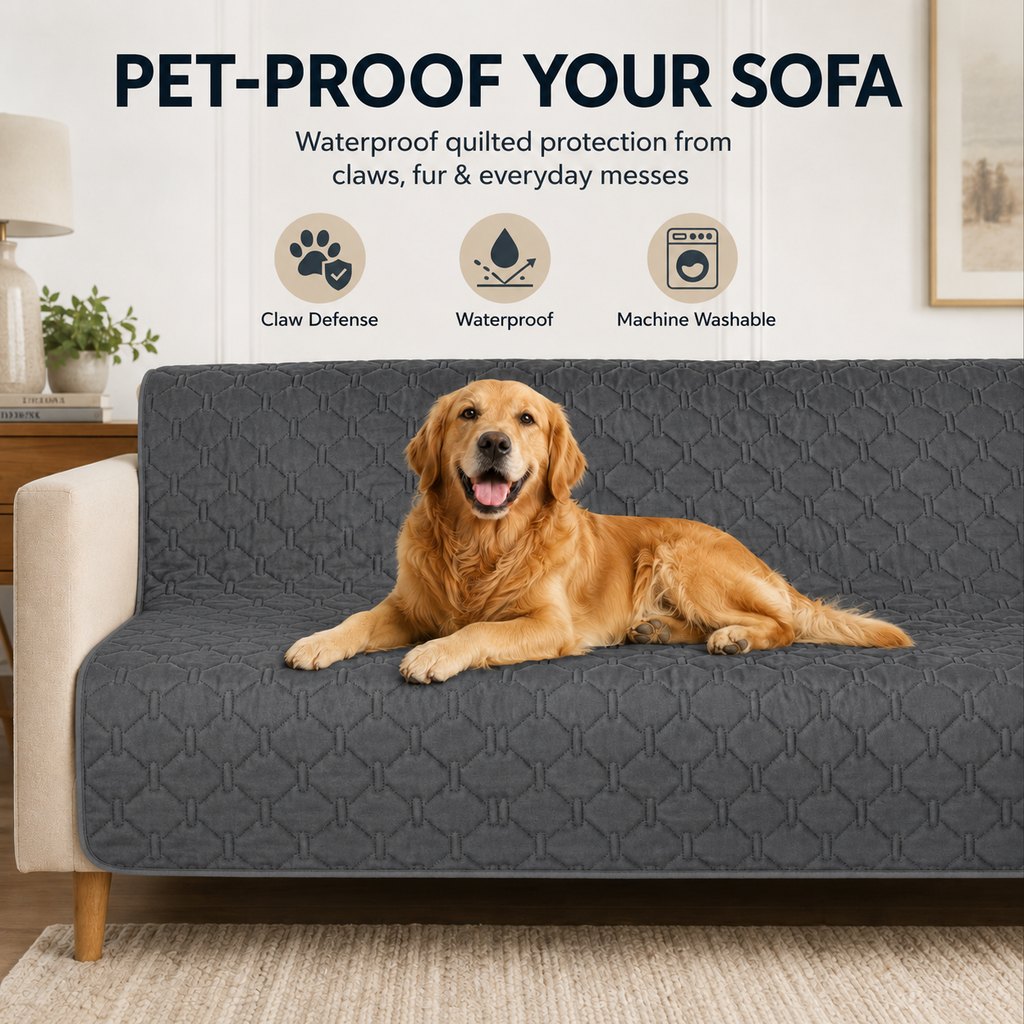 Quilted Waterproof Anti-Scratch Pet Sofa Protector