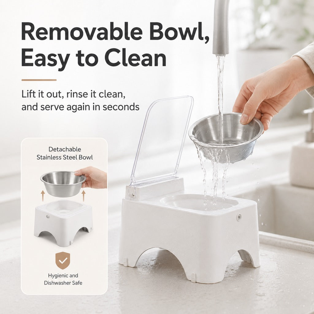 Rechargeable Infrared Auto-Opening Cat Bowl (Removable Bowl)