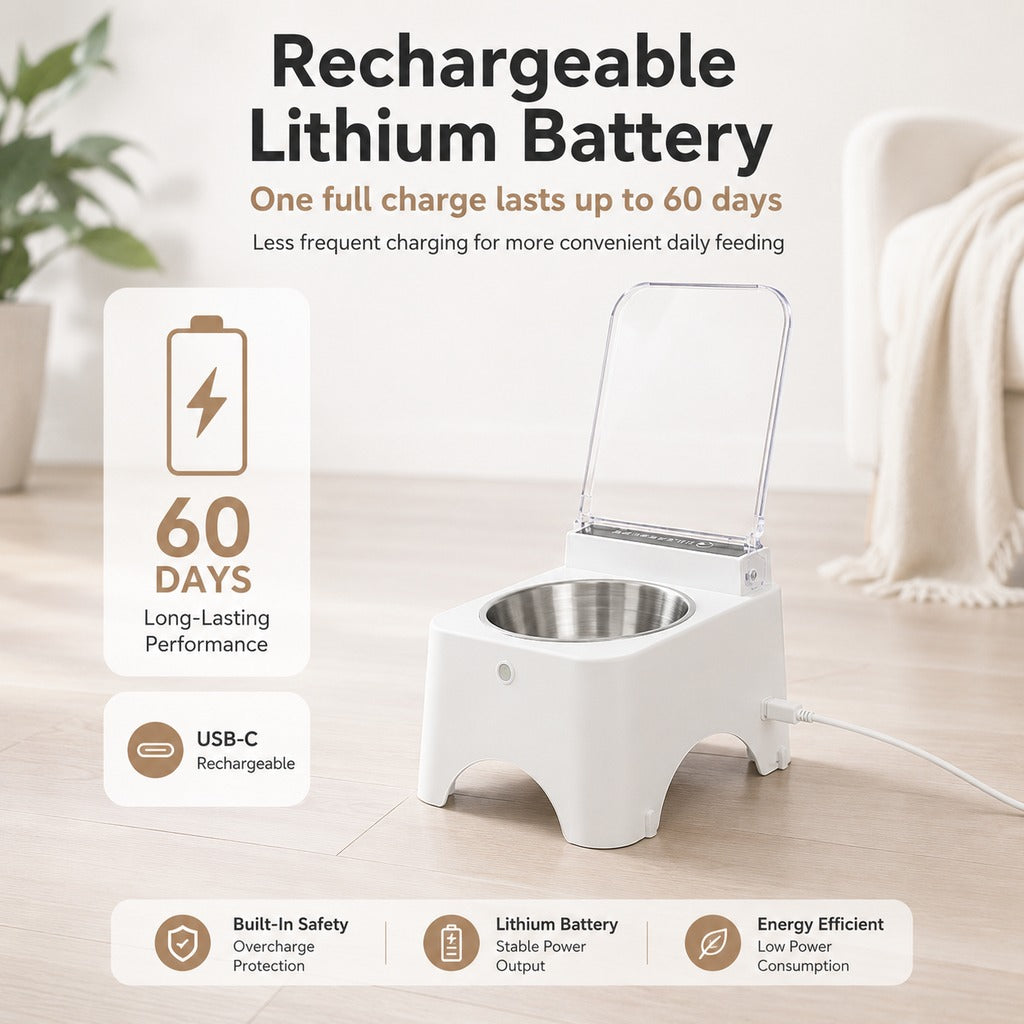 Rechargeable Infrared Auto-Opening Cat Bowl (Removable Bowl)