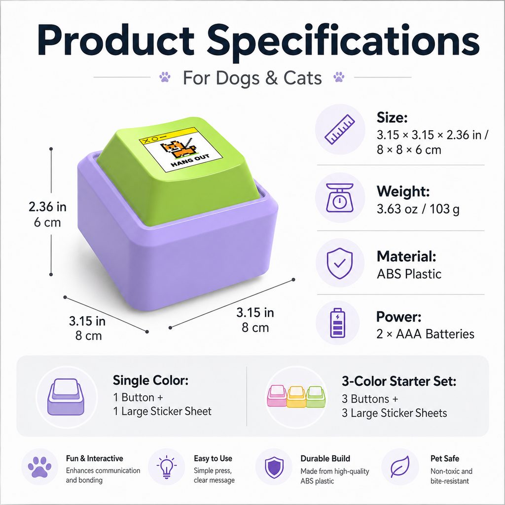 Recordable Anti-Slip Pet Communication Button