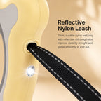 Reflective Nylon One-Touch Retractable Dog Leash (Optional LED)