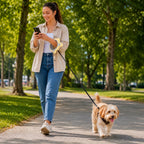 Reflective Nylon One-Touch Retractable Dog Leash (Optional LED)