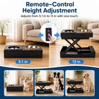 Remote-Controlled Height-Adjustable Dog Feeder (Stainless Steel Bowls)