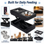 Remote-Controlled Height-Adjustable Dog Feeder (Stainless Steel Bowls)