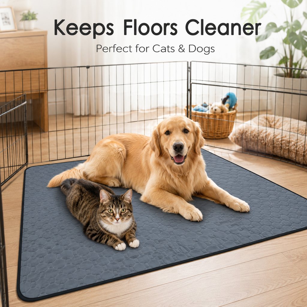 Reusable & Washable Absorbent Quilted Pet Pee Pad (Non-Slip Backing)