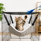 Reversible Plush & Fabric Cat Cage Hammock