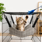 Reversible Plush & Fabric Cat Cage Hammock