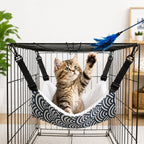 Reversible Plush & Fabric Cat Cage Hammock