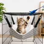 Reversible Plush & Fabric Cat Cage Hammock