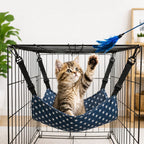 Reversible Plush & Fabric Cat Cage Hammock